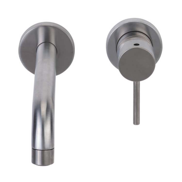 Wastafelkraan New Country muur geborsteld nikkel