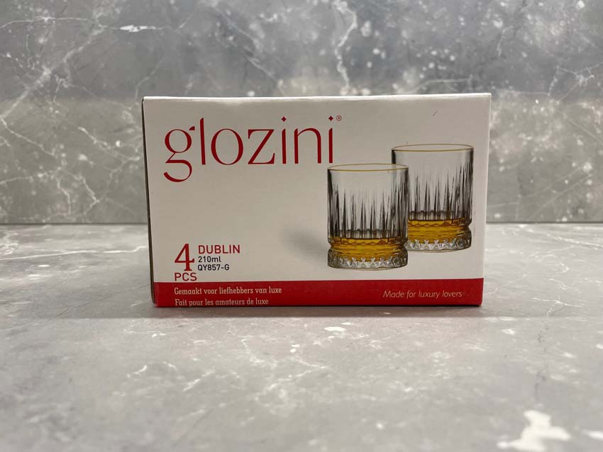 Whiskyglas Dublin transparant 21cl set van 4