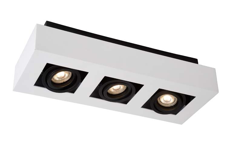 Plafondlamp - wit - dimbaar - LED - GU10 - 3x5W - 2200/3000K