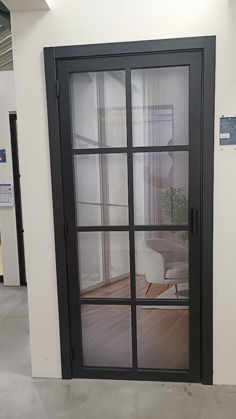 Complete deur 83cm steel look feeling 8R helder glas 201.5cm