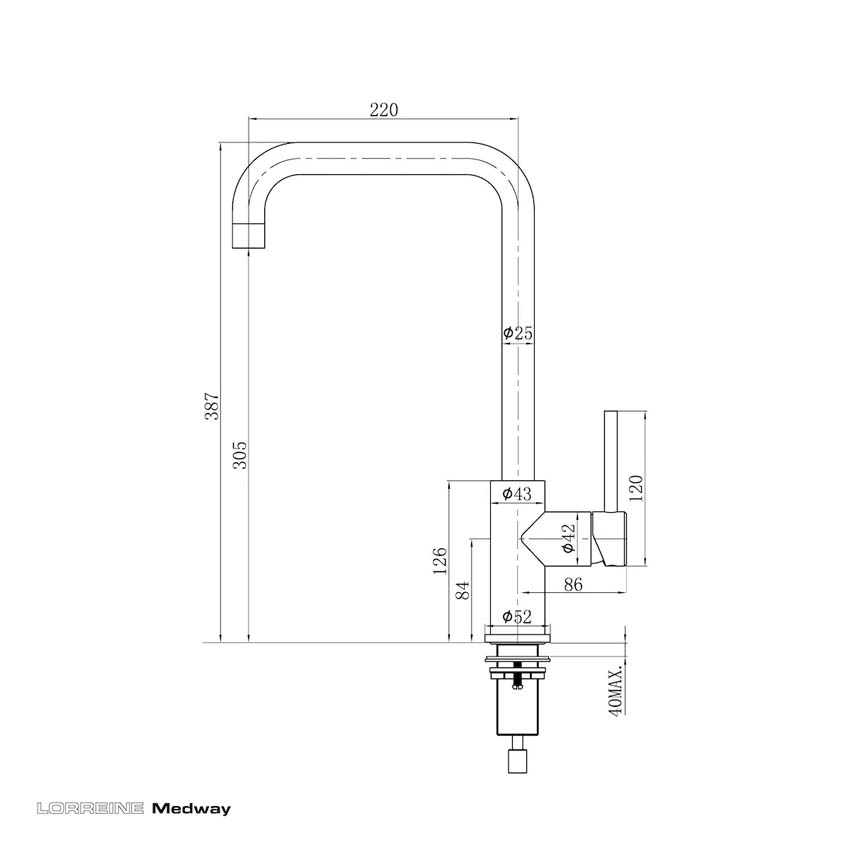 Keukenkraan Lorreine Medway inox