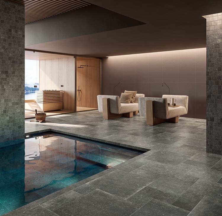 Vloer- en wandtegel Di Pietra Nero antraciet 5 formaten