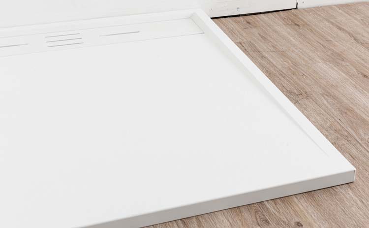 Douchebak Moana SMC mat wit leisteenlook 90x90cm