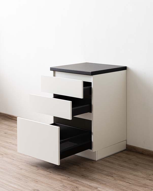 Armoire de cuisine Plenti avec 3 tiroirs blancs 60x78cm