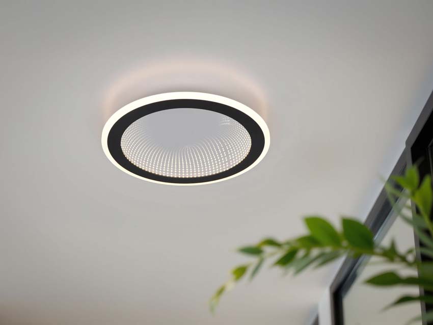 Plafonnière - Zwart - Ø38cm - Dimbaar - LED - 1x21,5W - 2700-6500K