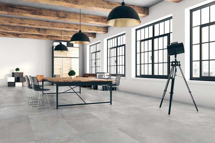 Carrelage de sol et mural Atlas gris béton 60x120cm