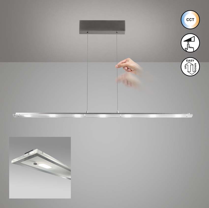 Suspension Easy Lift - Chrome - 135cm - Dimmable - 7x4,5W - 2700-4000K