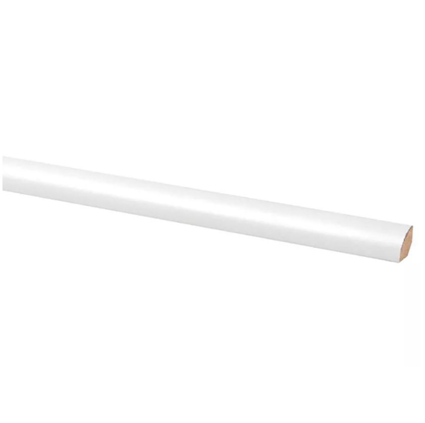 Latte quart de cercle en MDF blanc 260x1,3x1,3cm