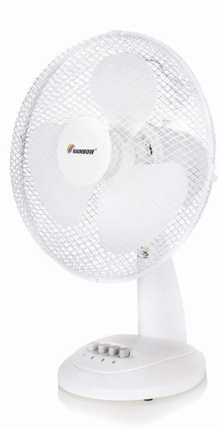 Ventilator wit tafelmodel Ø30cm met 3 snelheden