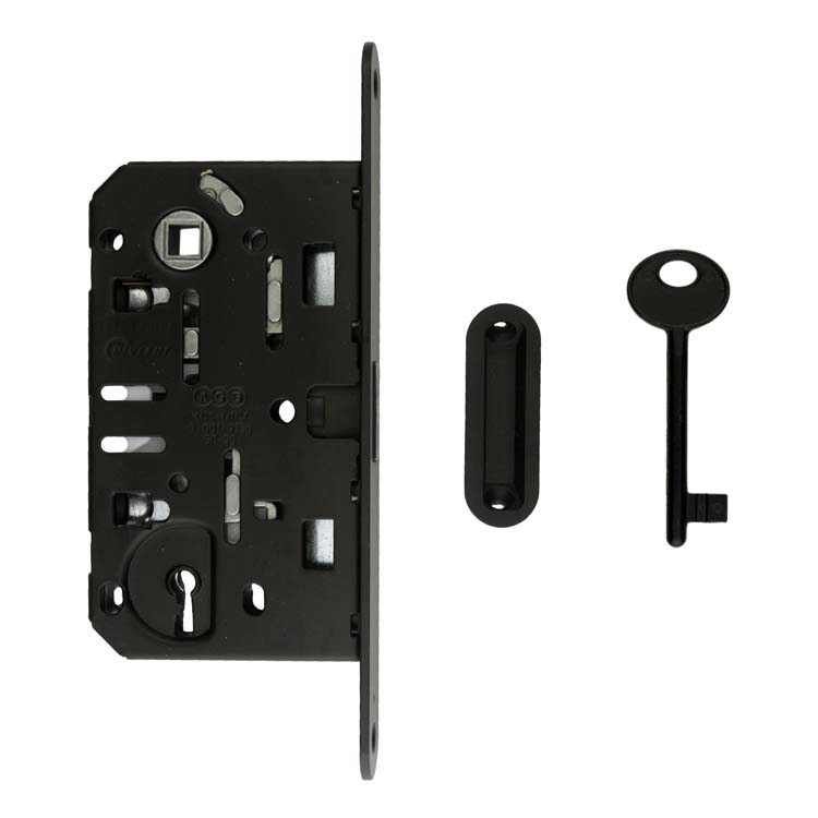 Serrure aimant proAGB 18mm plaque frontale noir 90mm