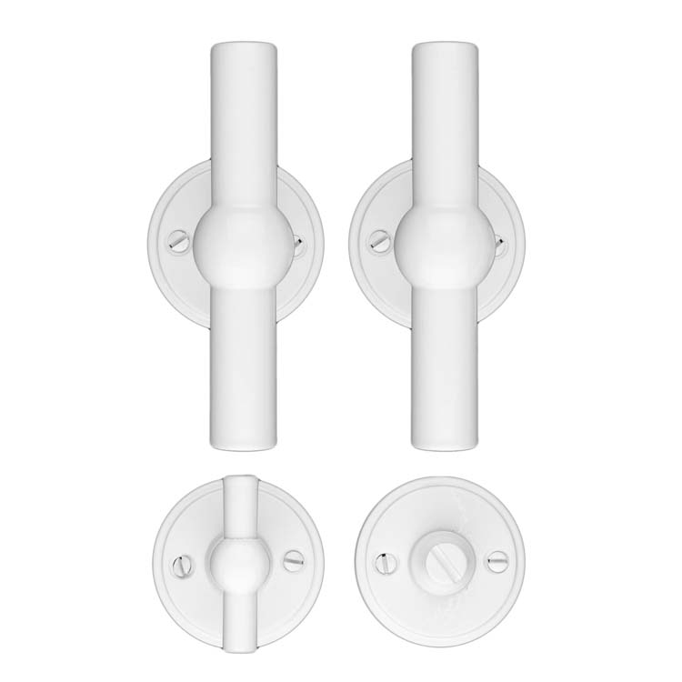 Poignée de porte pro grado T+T blanc avec serrure toilette