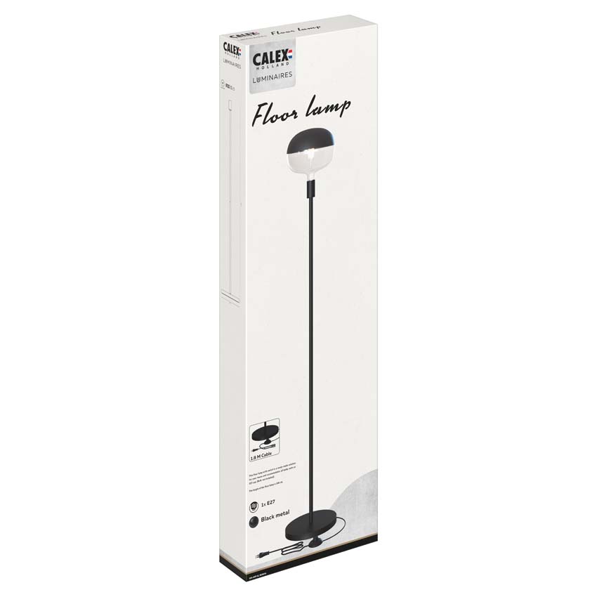 Vloerlamp - Zwart - H143cm - E27 - 1x60W