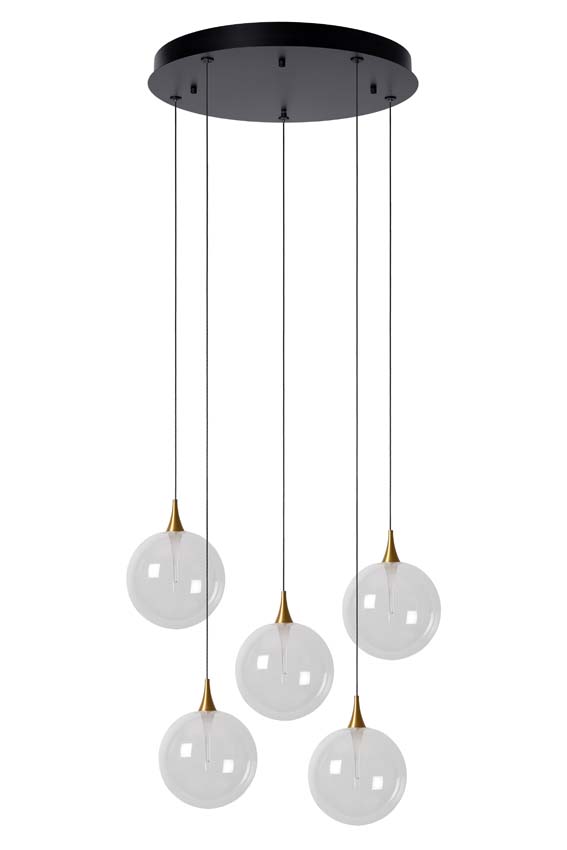 Lucide Premium Gisela - Hanglamp - Ø 48 cm - LED Dimb. - 5x3,8W 2700K - Transparant Lucide Premium Gisela - Hanglamp - Ø 48 cm - LED Dimb. - 5x3,8W 2700K - Transparant