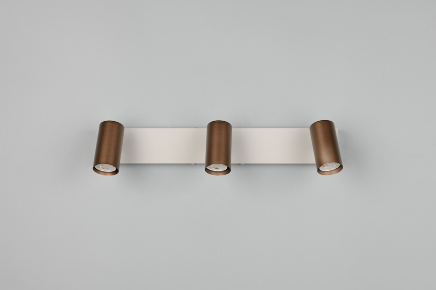 Spot en saillie - café - 41x6x13,5cm - dimmable - GU10/MR11 - 3x5W