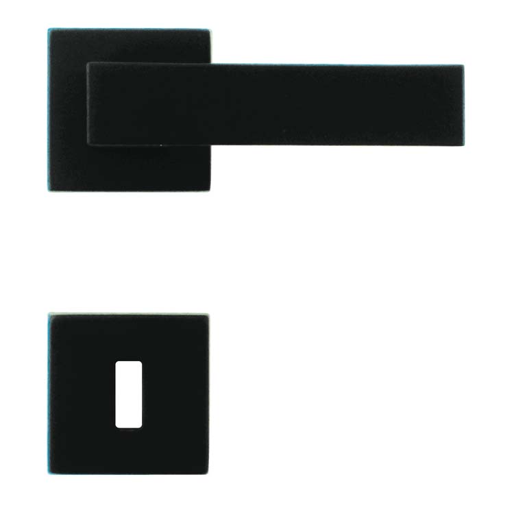 Poignée de porte pro todi noir rosace barbe