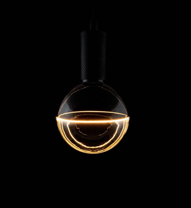 Lampe LED - E27 - Noir/Transparent - 18×12,5cm - Dimmable - 5,2W - 240lm - 1900K