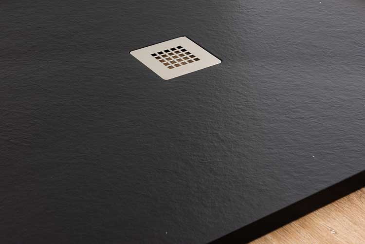 Douchebak Minimalism composiet met gelcoat zwart 90x90cm