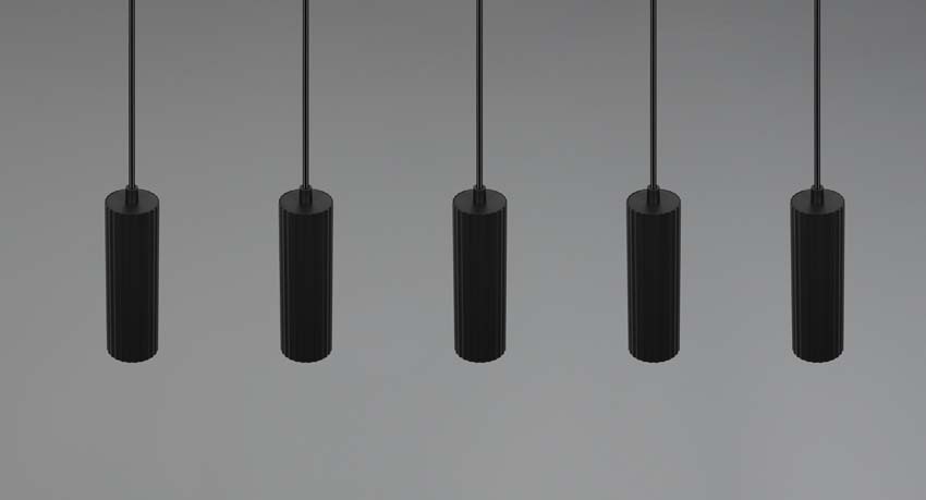 Suspension - Noir - 85x9x150cm - Dimmable - GU10 - 5x10W