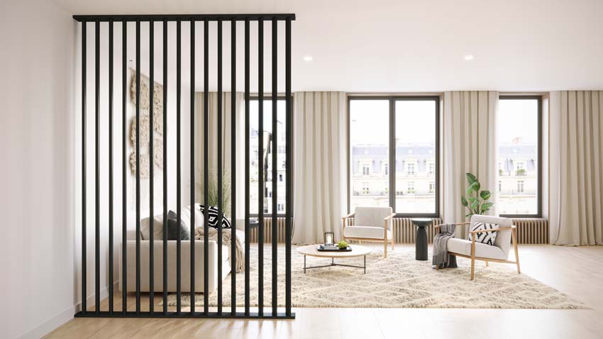 Roomdivider Line up Separo Maestro zwart 12x277x3,6cm