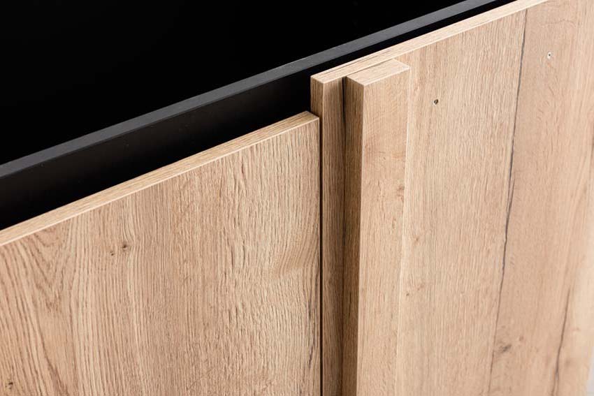 Armoire de cuisine d'angle Plenti chêne/noir 112cm droite