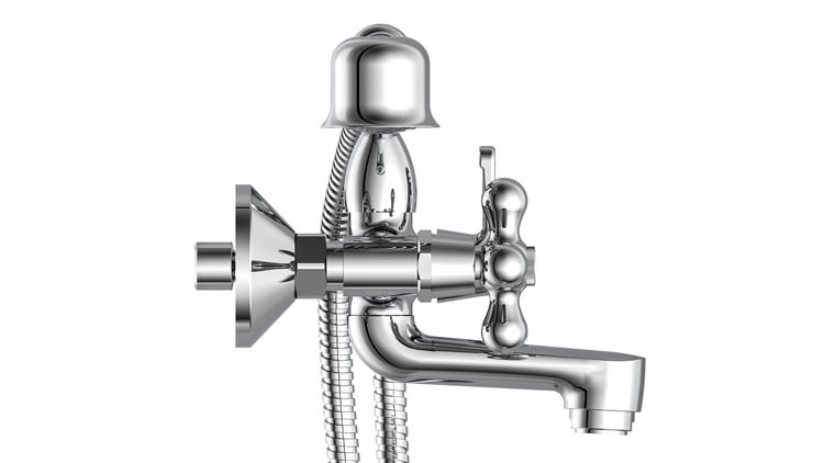 Robinet de baignoire Esty avce barre de douche chrome