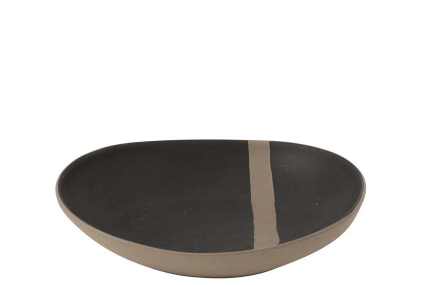 Plat en céramique noir/taupe 21cm