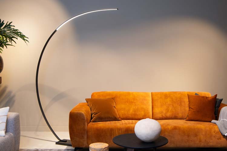 Lucide CURVE - Lampadaire arceau - LED Dim. - 1x15W 2700K - Noir Lucide CURVE - Lampadaire arceau - LED Dim. - 1x15W 2700K - Noir
