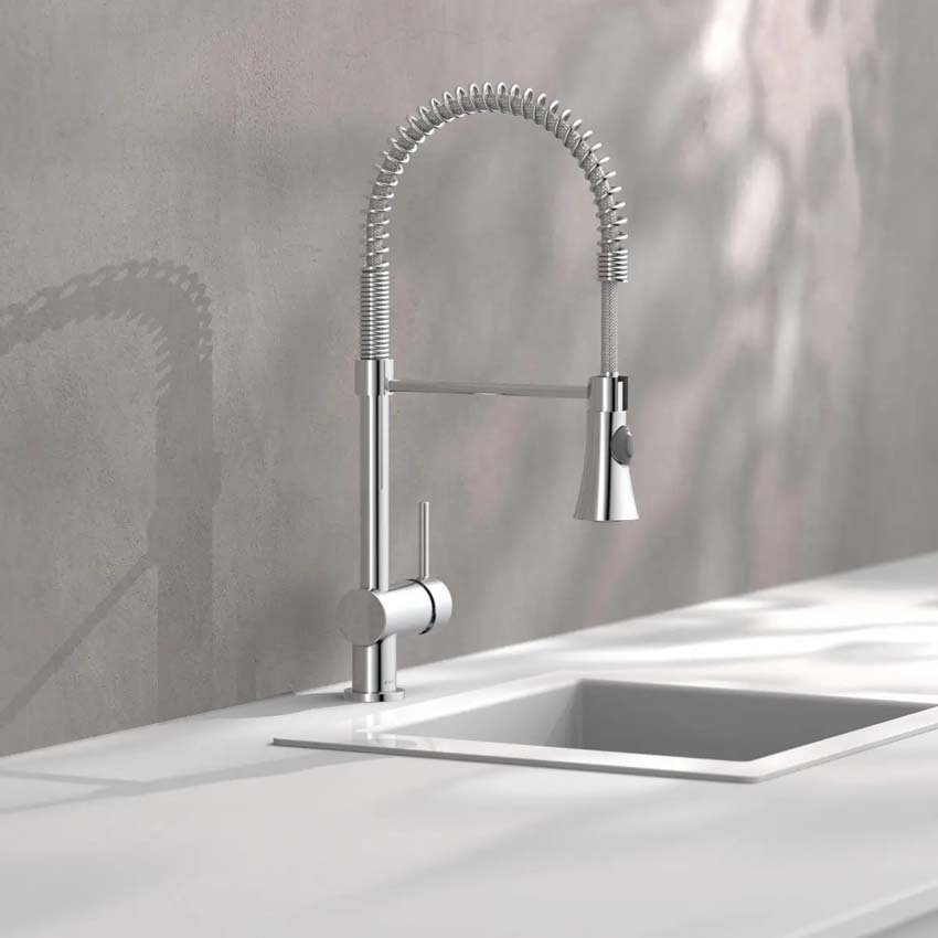 Keukenkraan Chef chroom met uittrekbare uitloop