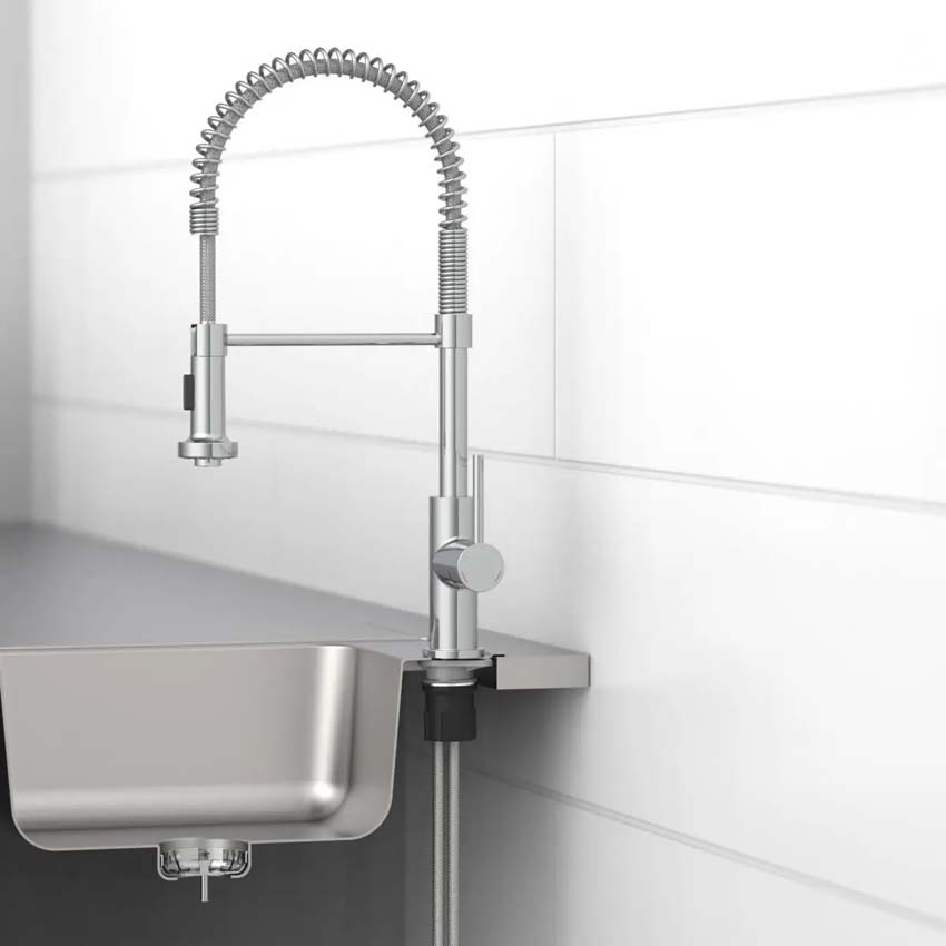 Keukenkraan Blizz chroom met uittrekbare uitloop