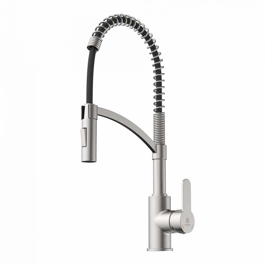 Keukenkraan Wasserwerk WK 3 inox-look met uittrekbare uitloop