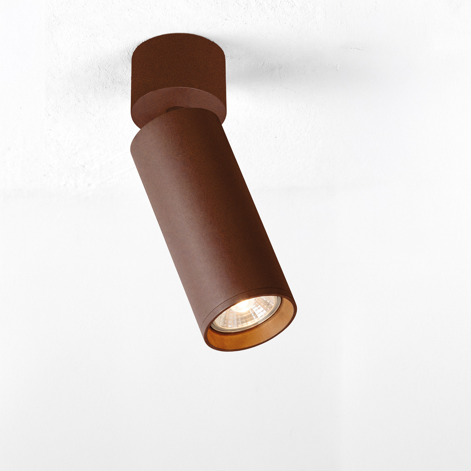 Spot en saillie - brun rouille - Ø5,2xH16cm - GU10 - 1 source lumineuse - 2700K - LED incluse