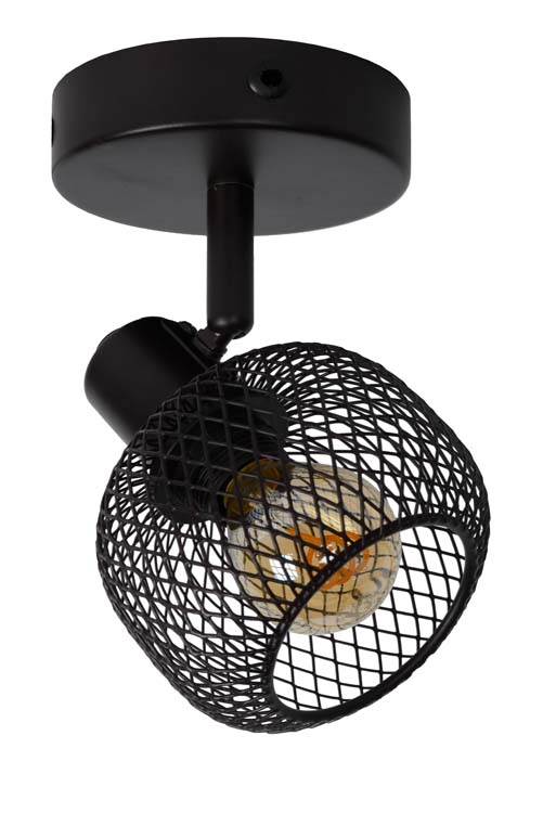 Plafondlamp - zwart - 10x14,5x14cm - dimbaar - E14 - 25W