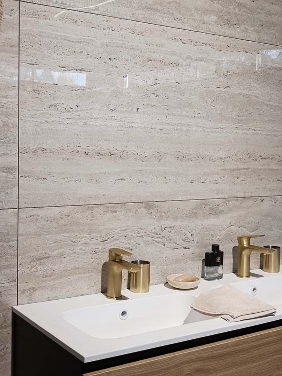 Carrelage de sol et mural Lillystone travertin 60x120cm