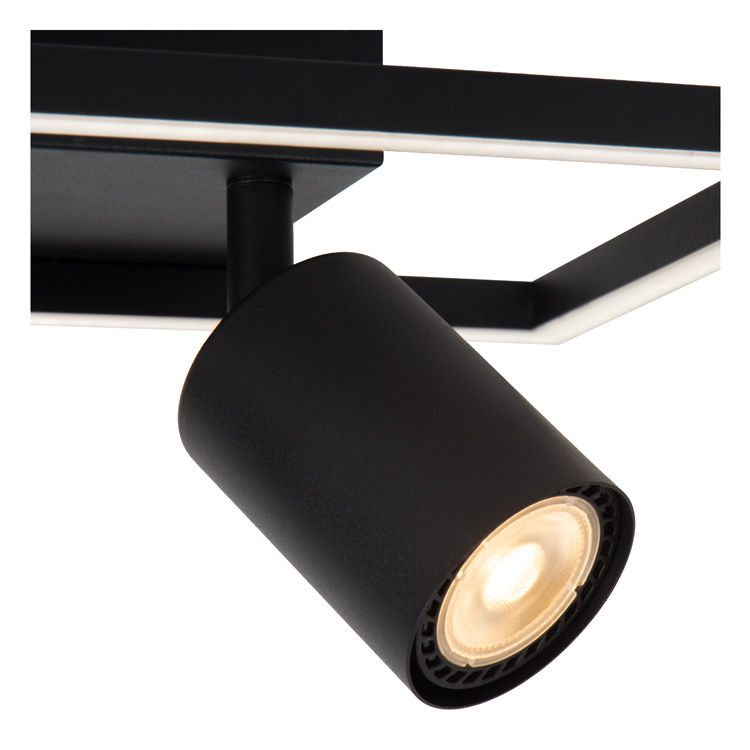 Plafondlamp - zwart - H14,5cm - GU10 - 2x50W