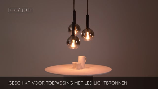 Lucide MARIUS - Hanglamp - Ø 48,5 cm - 3xE27 - Zwart