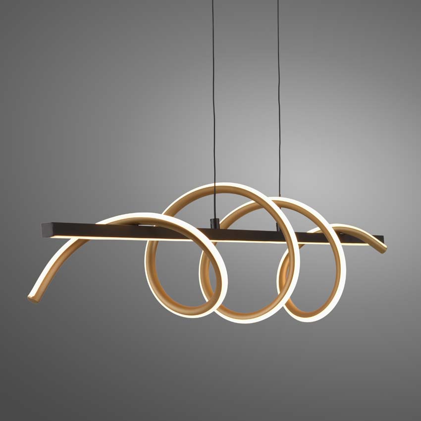 Hanglamp Easy Lift - Zwart/goud - 121cm - Dimbaar - 1x36W - 3000K