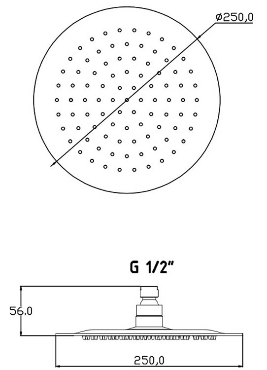 Pommeau de douche Jarah ronde chrome 25cm