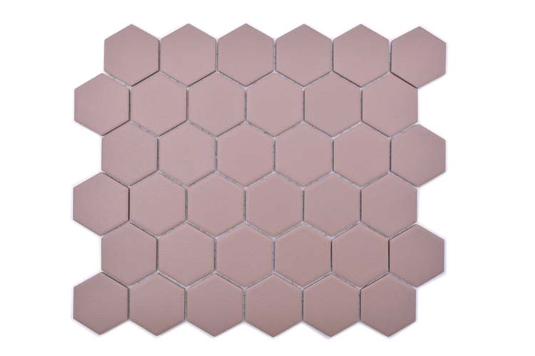 Mosaïque Hexagon rose mat 32,5x28,1cm
