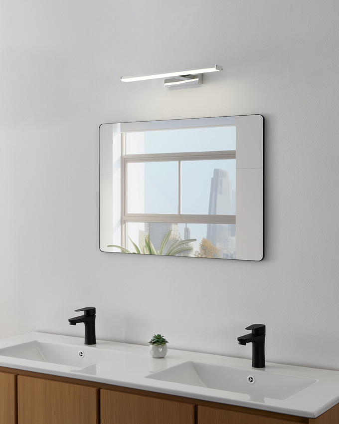 Luminaire de salle de bains - chrome - 40cm - LED - 1x7,4W - 4000K - IP44