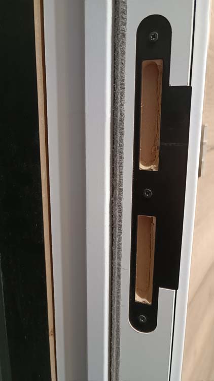 Porte intérieure complète Palladium blanc mat 201,5x63cm alvéolaire réversible + châssis 16,5cm