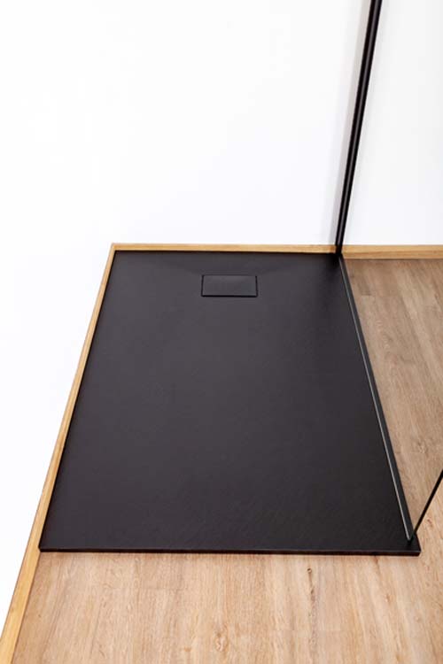 Douchebak Moby SMC mat zwart leisteenlook 180x90cm