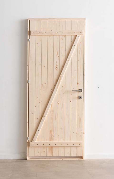 Porte extérieure bois Codru 845x2060mm poussant à droite