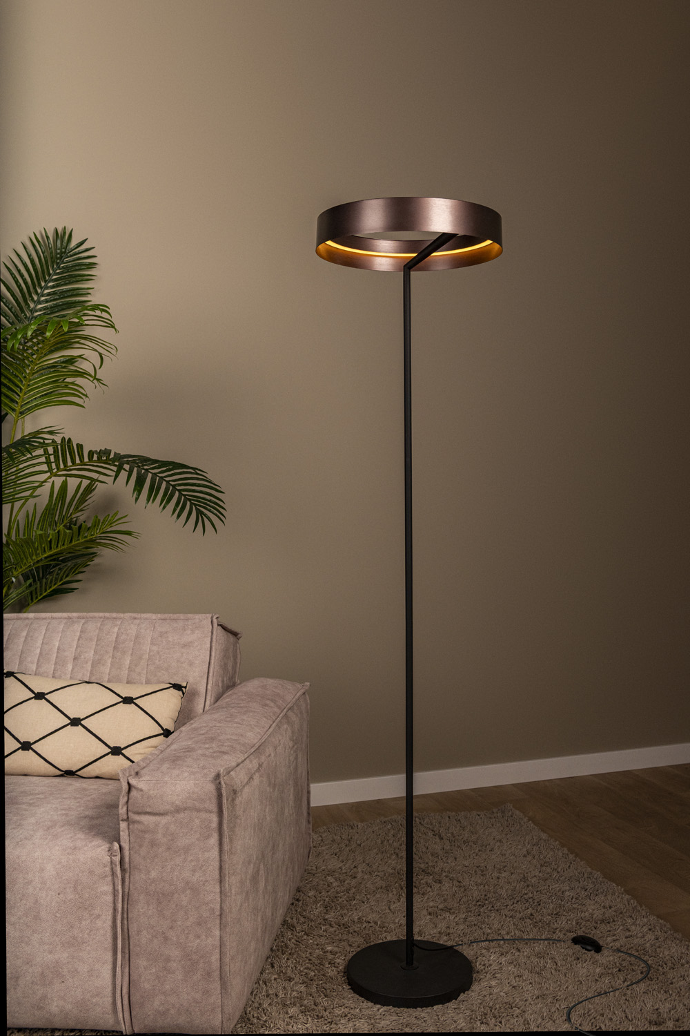 Vloerlamp - Ø40cm - LED - CCT - 1X24W 2200K/3000K - Koffie