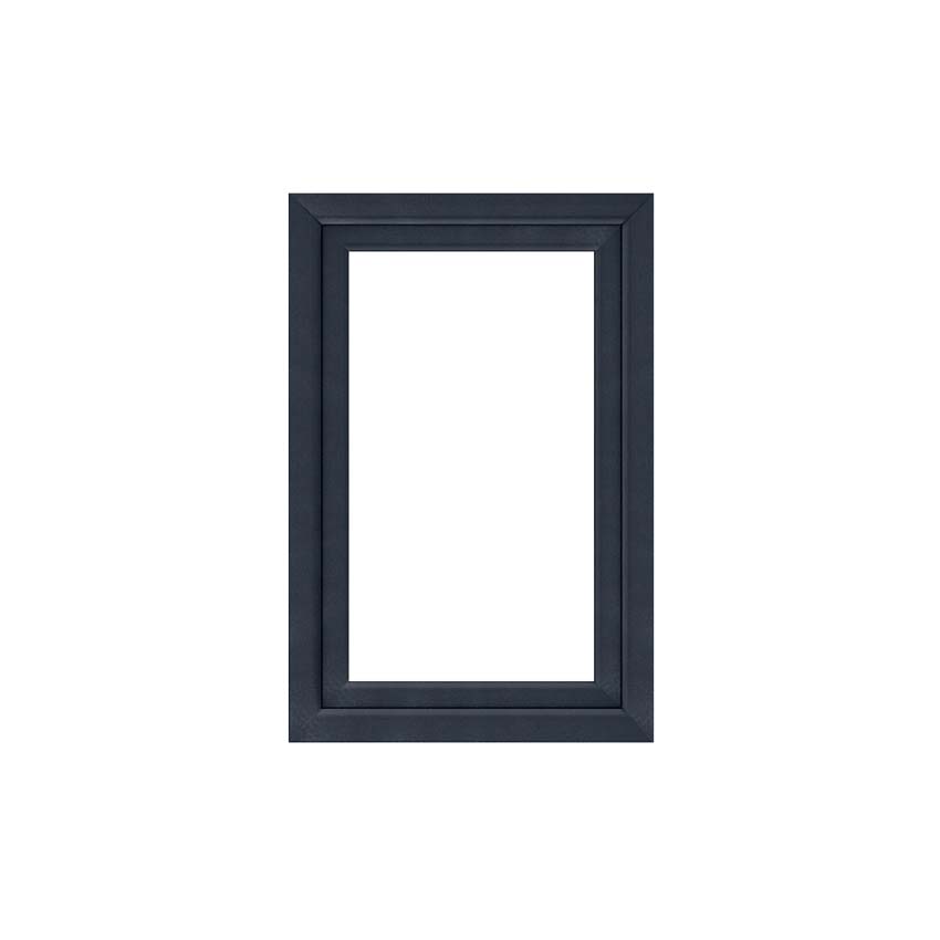 Draairaam 1-vleugel Ikkuna PVC 650x980mm antraciet links opendraaiend