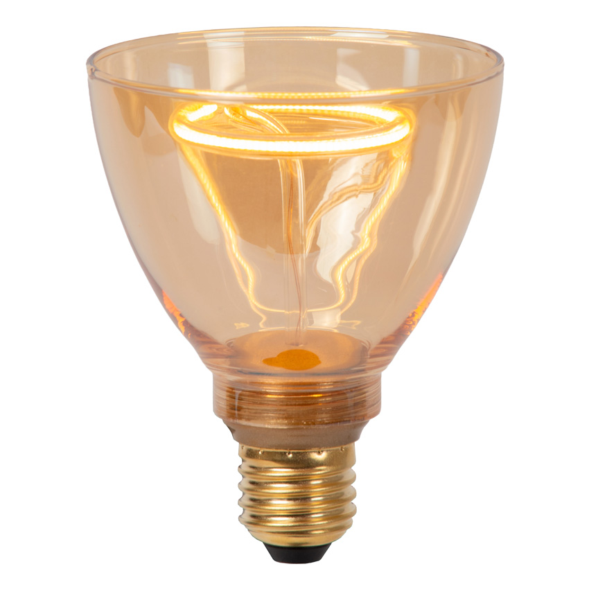 Lucide GO90 - Filamentlamp - Ø9cm - LED dimbaar - E27 - 1x3,5W - 2200K - Amber