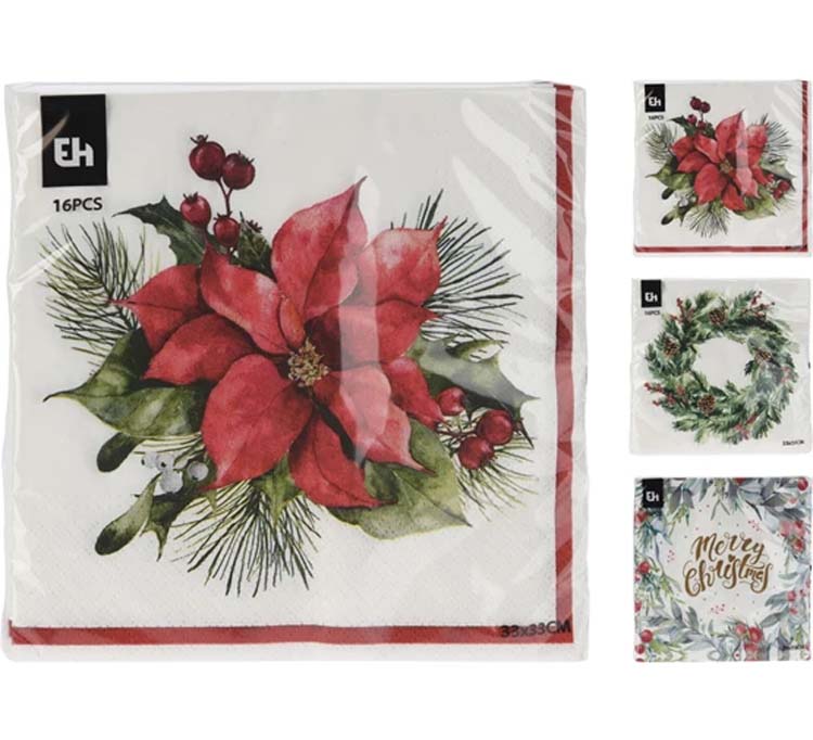 Serviettes Noël A 33x33cm