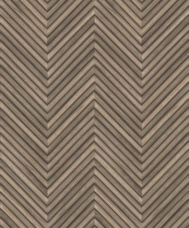 Vinyl op vliesbehang herringbone bruin 0,53x10m