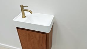 Toiletmeubel Floris eik wastafel wit 50x40,5x25cm Toiletmeubel Floris eik wastafel wit 50x40,5x25cm