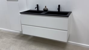 Meuble de salle de bain Tibo blanc avec lavabo simple blanc mat 120cm