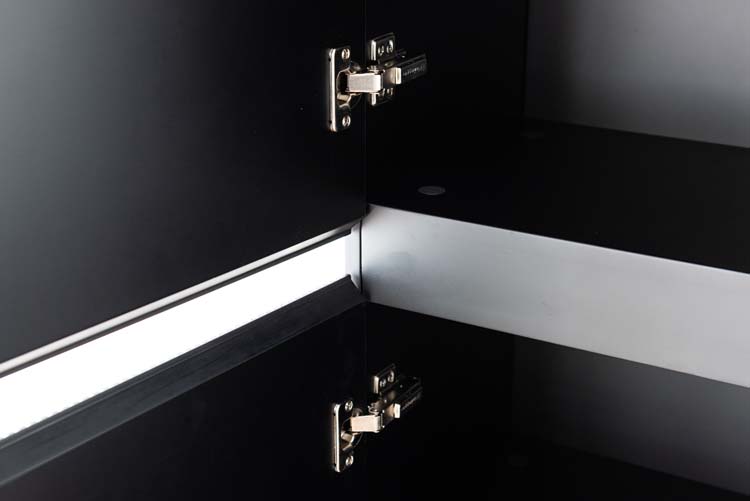 Meuble de salle de bains Windsor noir mat suspendu avec vasque à poser simple 120cm